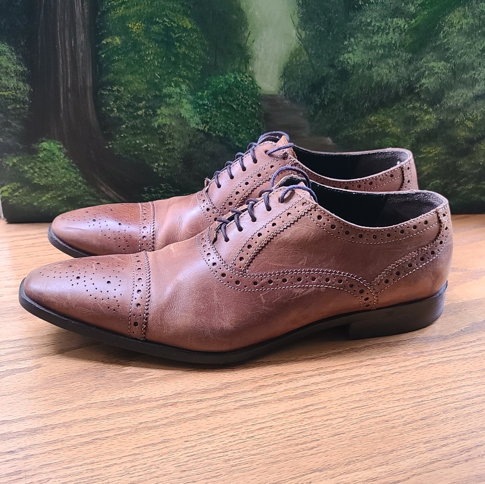 Leather Giorgio Brutini tan brown shoes Lace Up